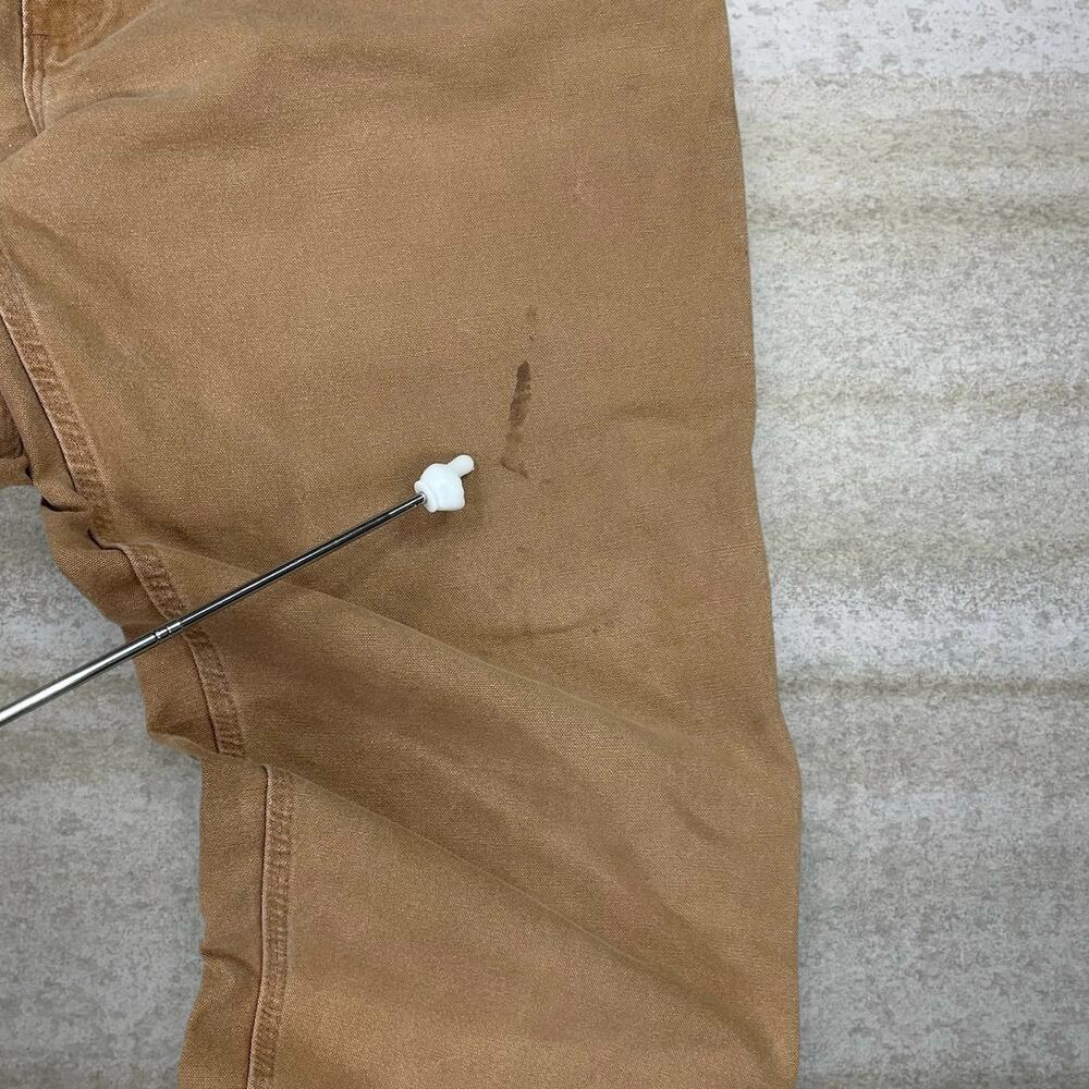 Vintage 90s Carhartt Carpenter Pants 44x32 Baggy Wide Leg Tan Canvas Dungarees - Picture 5 of 5